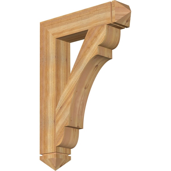Ekena Millwork Olympic Arts & Crafts Rough Sawn Bracket, Western Red Cedar, 6"W x 30"D x 42"H BKT06X30X42OLY03RWR - main